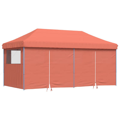 foldbart pop-up festtelt med 4 sidevægge terracotta