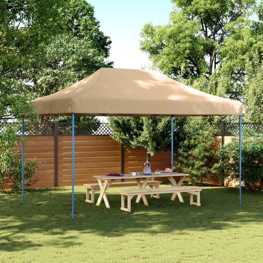 foldbart pop up-festtelt 440x292x315 cm beige