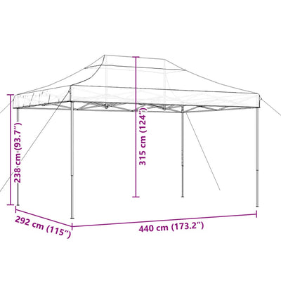 foldbart pop up-festtelt 440x292x315 cm grøn