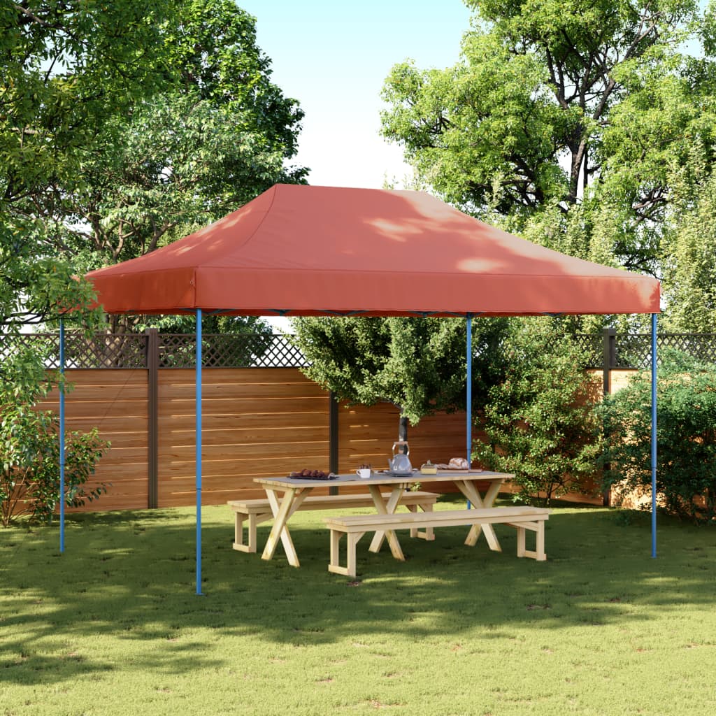 foldbart pop up-festtelt 440x292x315 cm terracotta