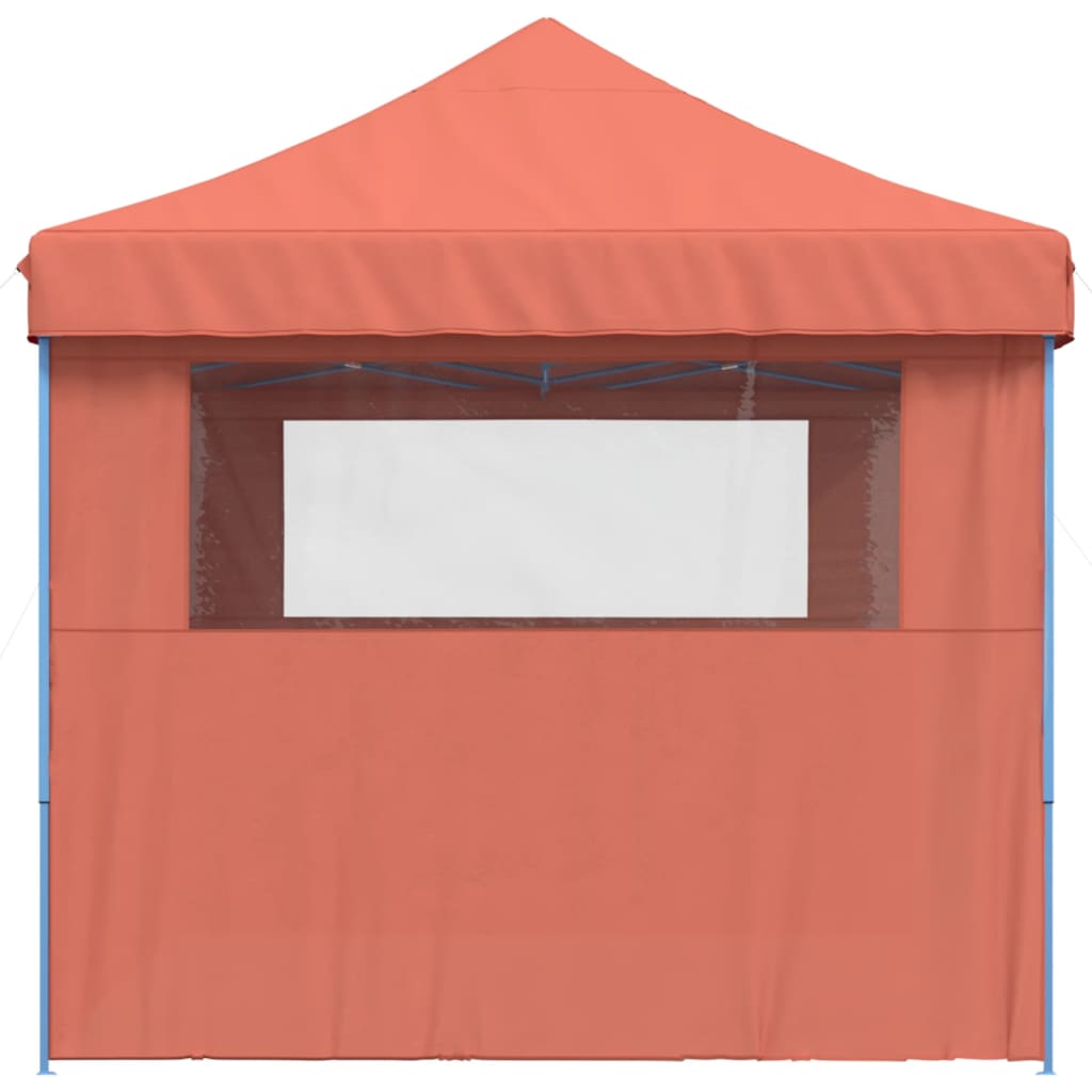 foldbart pop-up festtelt med 3 sidevægge terracotta