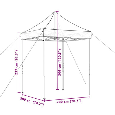 pop op-festtelt 200x200x306 cm foldbart brun