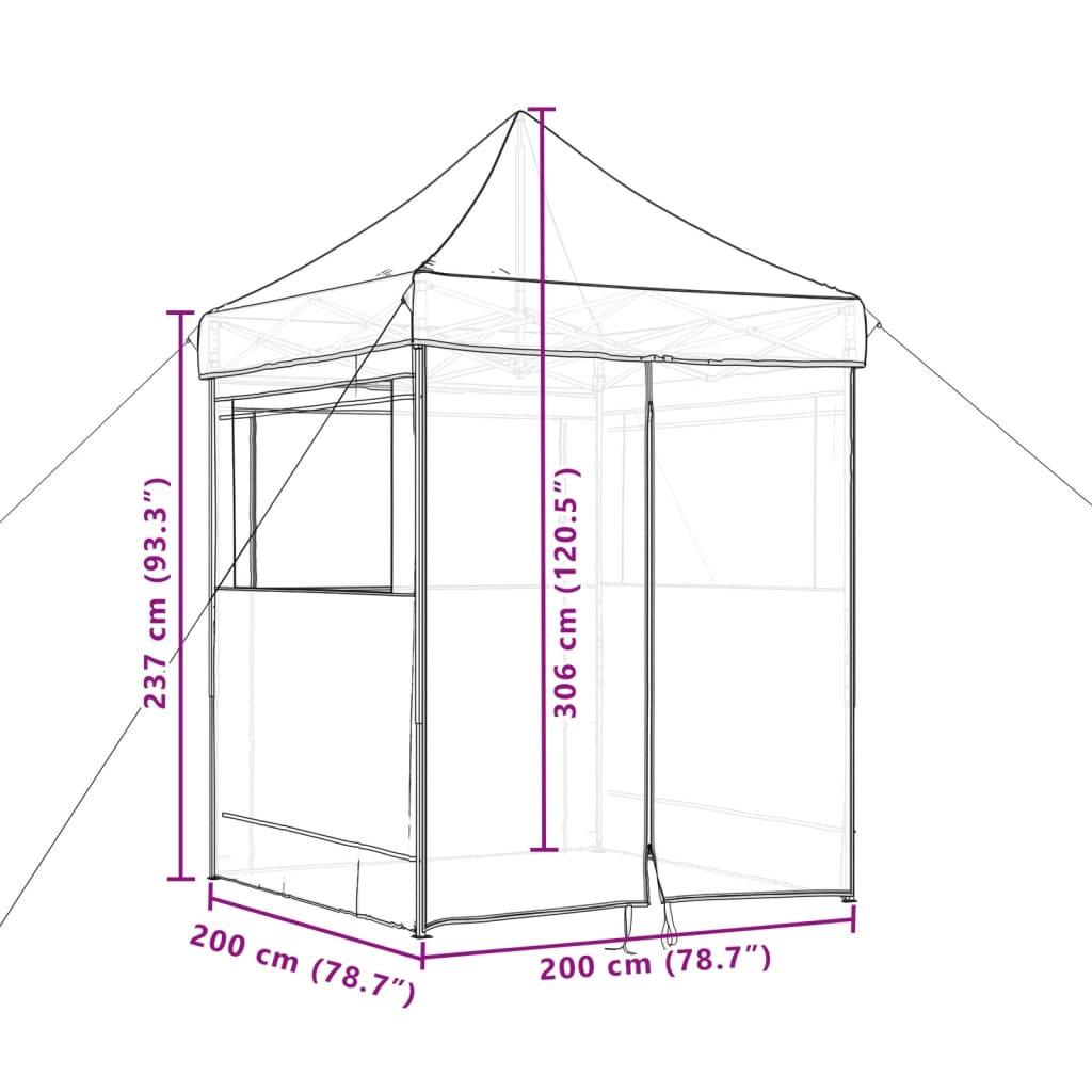 foldbart pop-up festtelt med 4 sidevægge beige