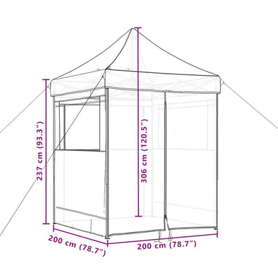 foldbart pop-up festtelt med 4 sidevægge beige