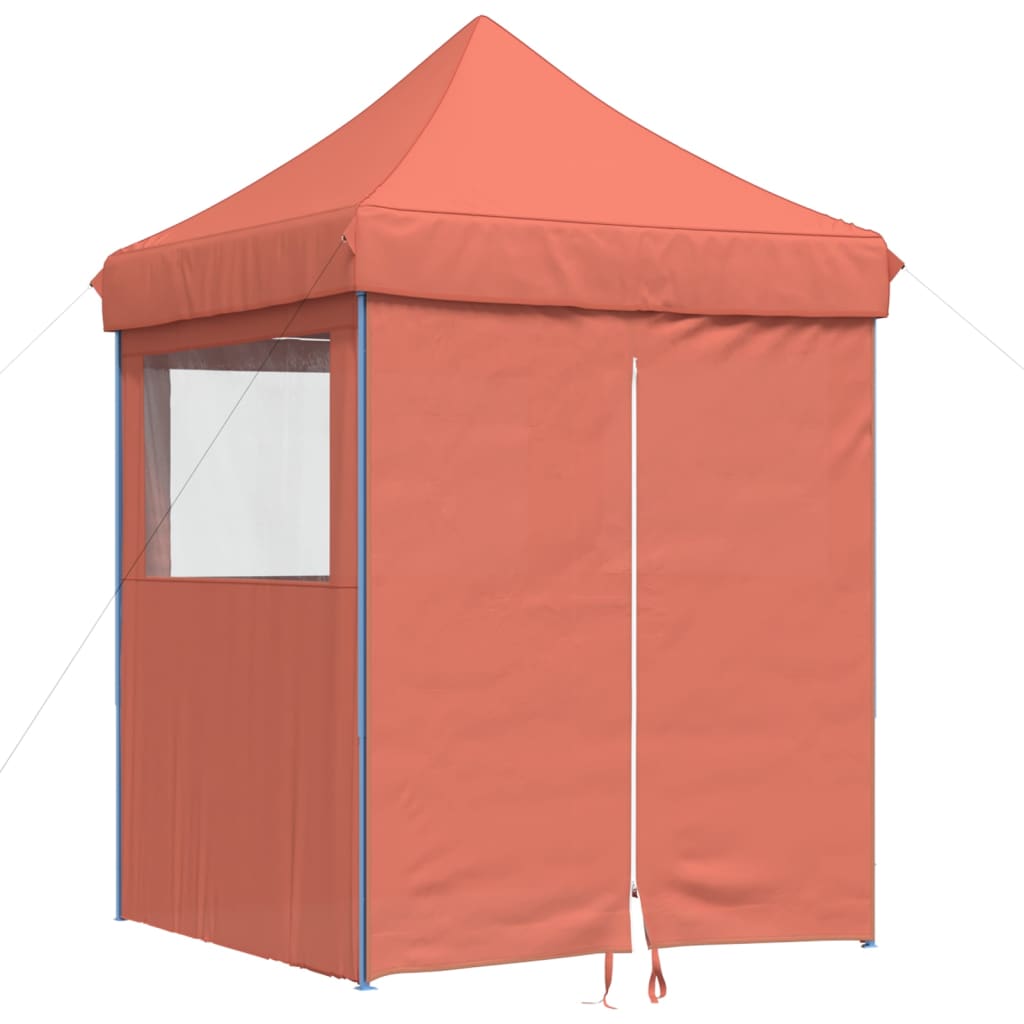 foldbart pop-up festtelt med 4 sidevægge terracotta