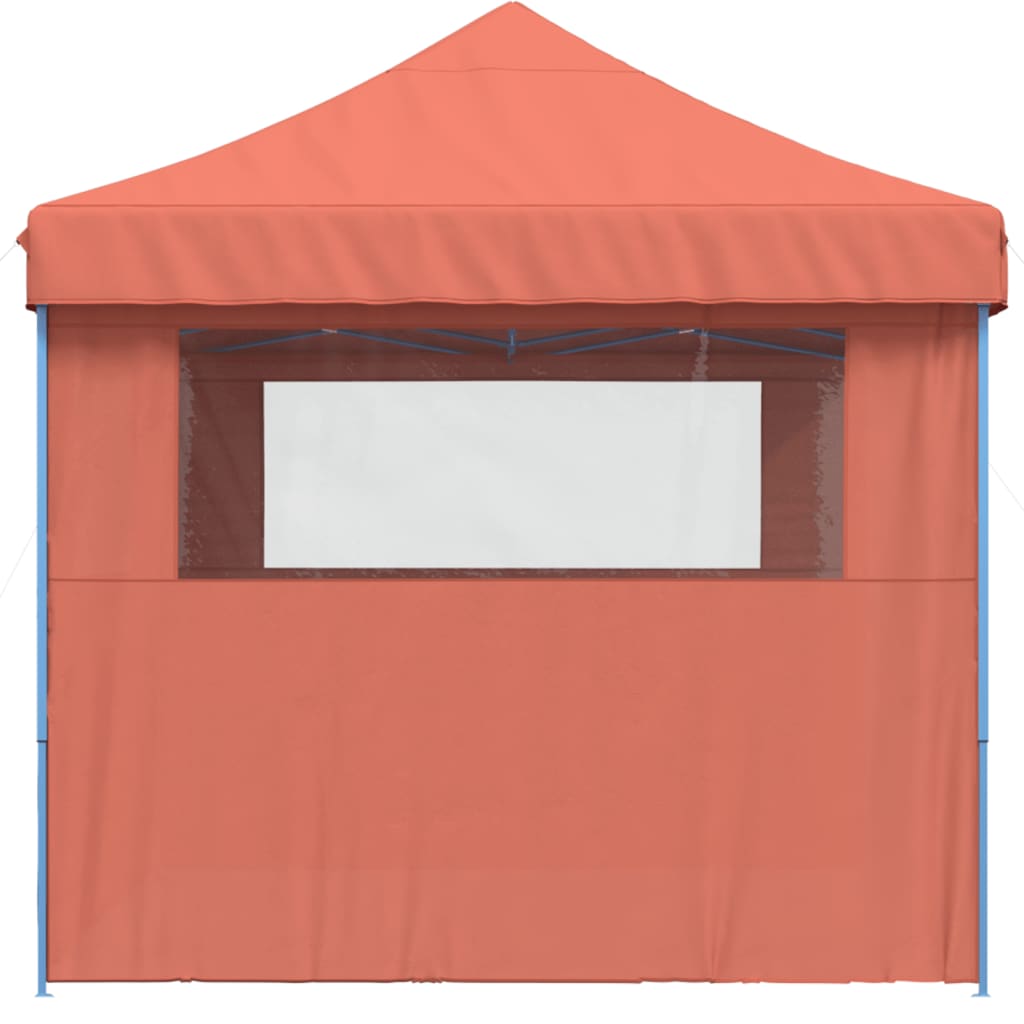 foldbart pop-up festtelt med 3 sidevægge terracotta