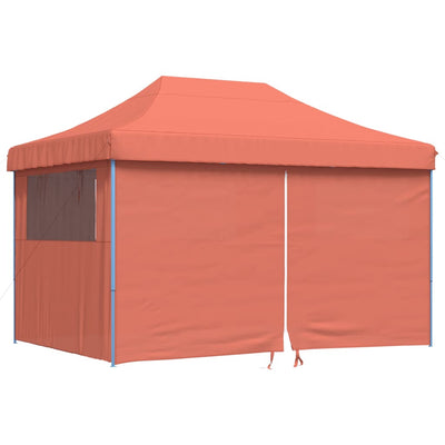 foldbart pop-up festtelt med 4 sidevægge terracotta