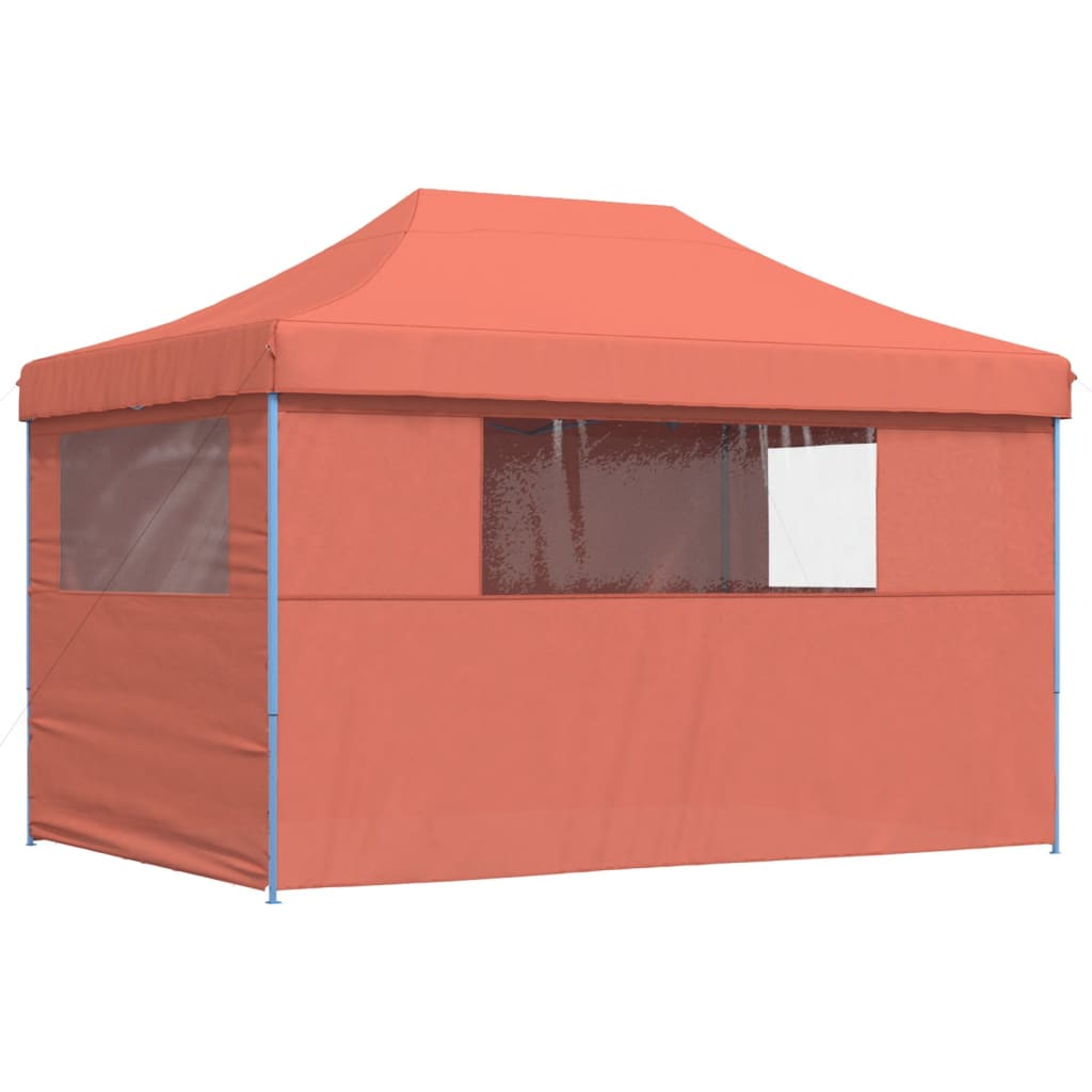 foldbart pop-up festtelt med 4 sidevægge terracotta