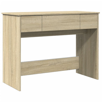 makeupbord med spejl 100x45x76 cm sonoma-eg