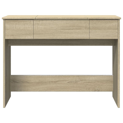 makeupbord med spejl 100x45x76 cm sonoma-eg