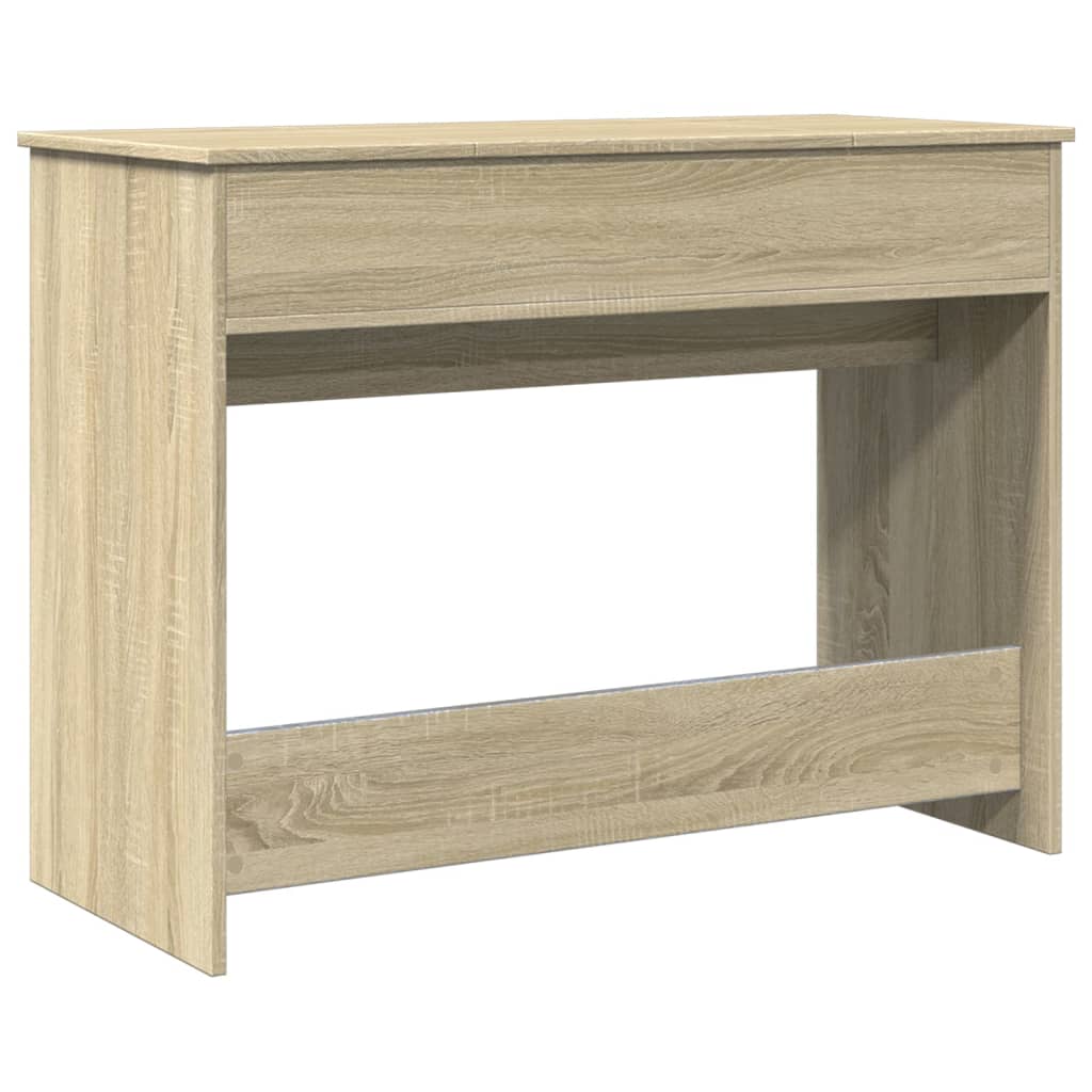 makeupbord med spejl 100x45x76 cm sonoma-eg