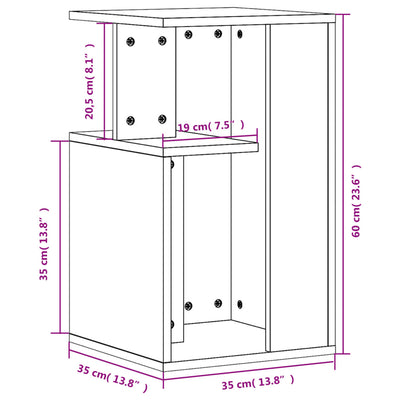 sidebord 35x35x60 cm konstrueret træ sort