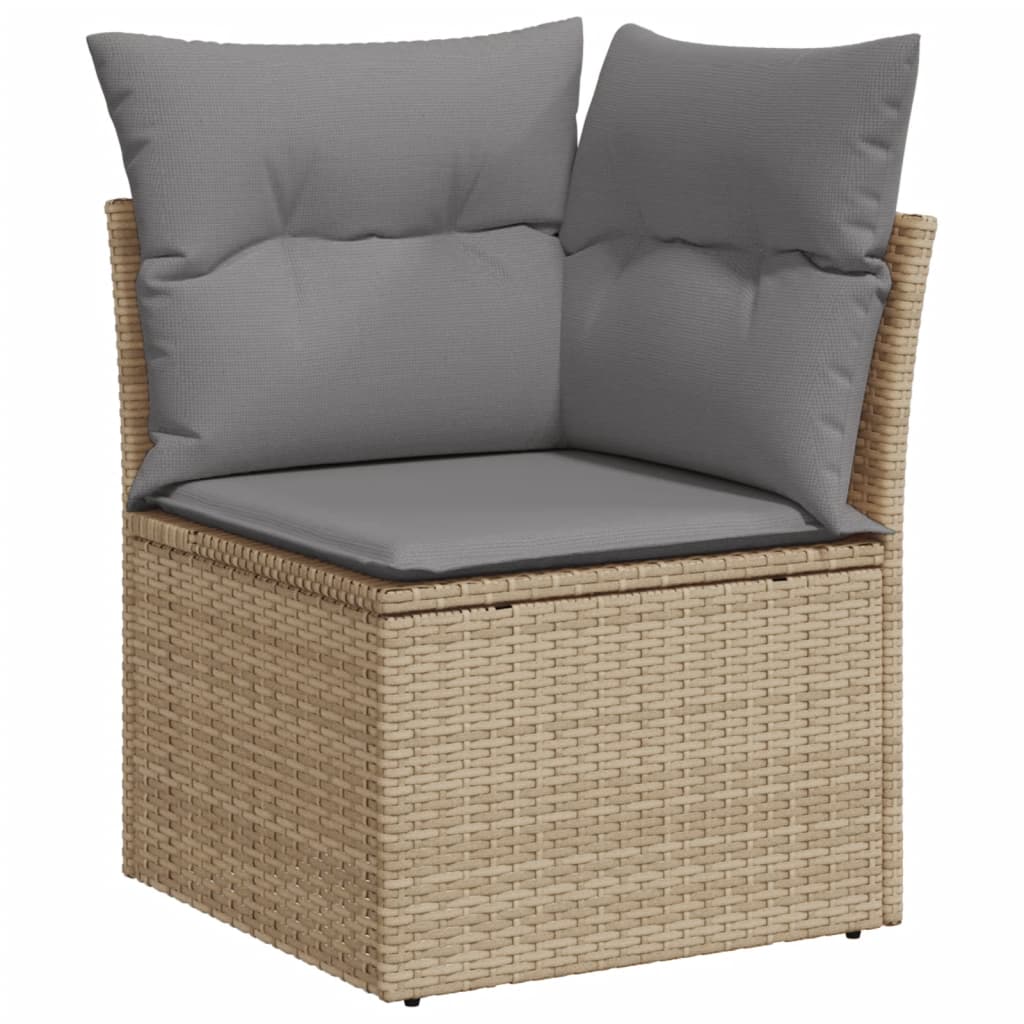 havesofasæt 10 dele med hynder polyrattan beige