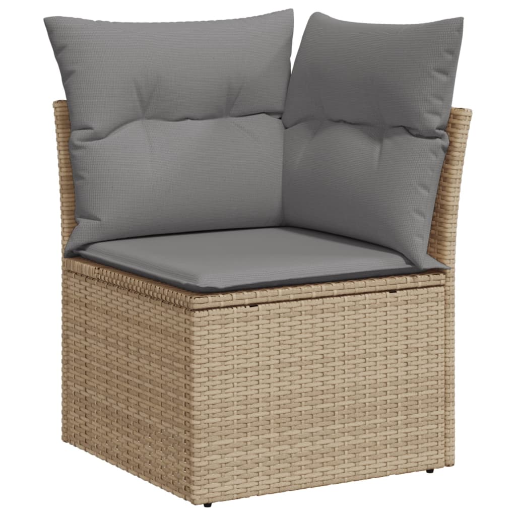 havesofasæt 12 dele med hynder polyrattan beige