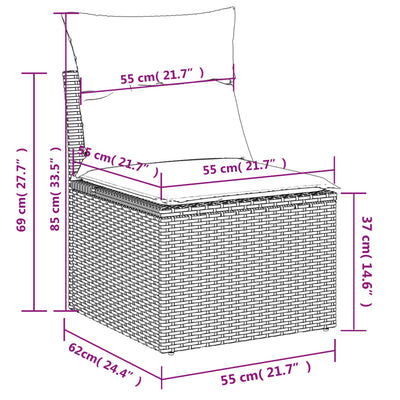 havesofasæt 12 dele med hynder polyrattan beige