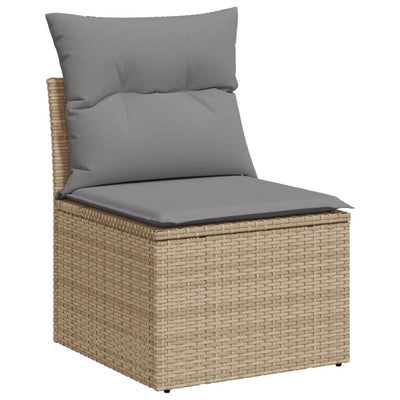 havesofasæt 10 dele med hynder polyrattan beige