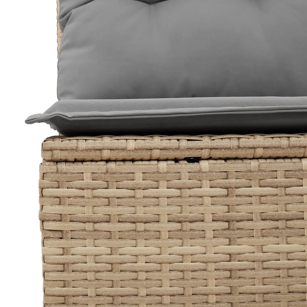 havesofasæt 7 dele med hynder polyrattan beige