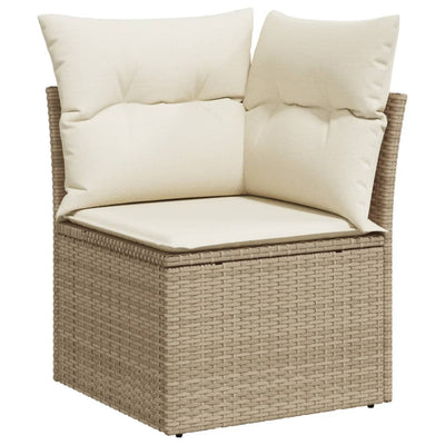 sofasæt til haven 9 dele med hynder polyrattan beige