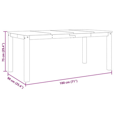 spisebord Panama 180x90x75 cm massivt fyrretræ