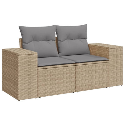 sofasæt til haven 9 dele med hynder polyrattan beige