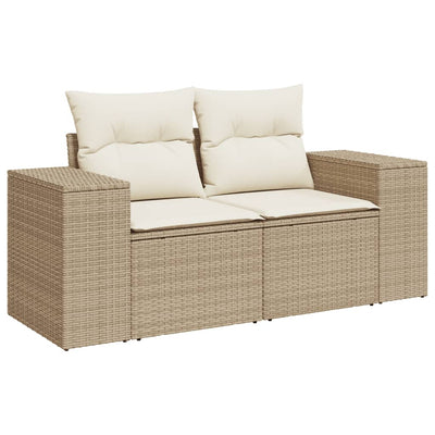 sofasæt til haven 10 dele med hynder polyrattan beige