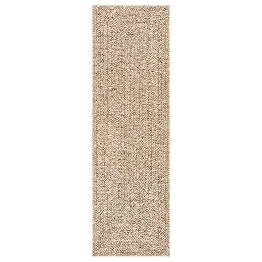 gulvtæppe ZIZUR 80x250 cm jute-look indendørs og udendørs