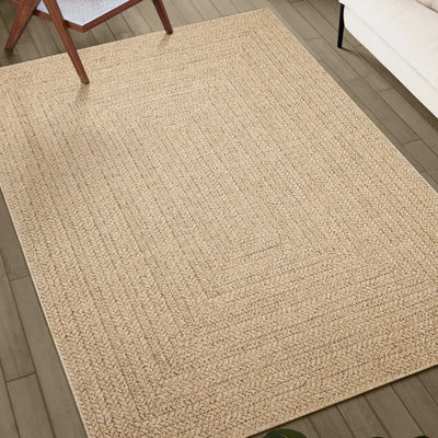 gulvtæppe ZIZUR 200x200 cm jute-look indendørs og udendørs