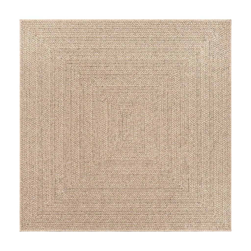 gulvtæppe ZIZUR 200x200 cm jute-look indendørs og udendørs