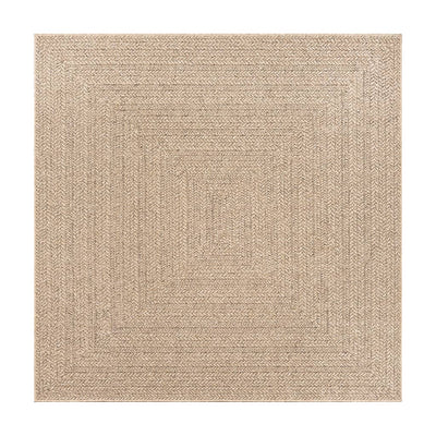 gulvtæppe ZIZUR 200x200 cm jute-look indendørs og udendørs