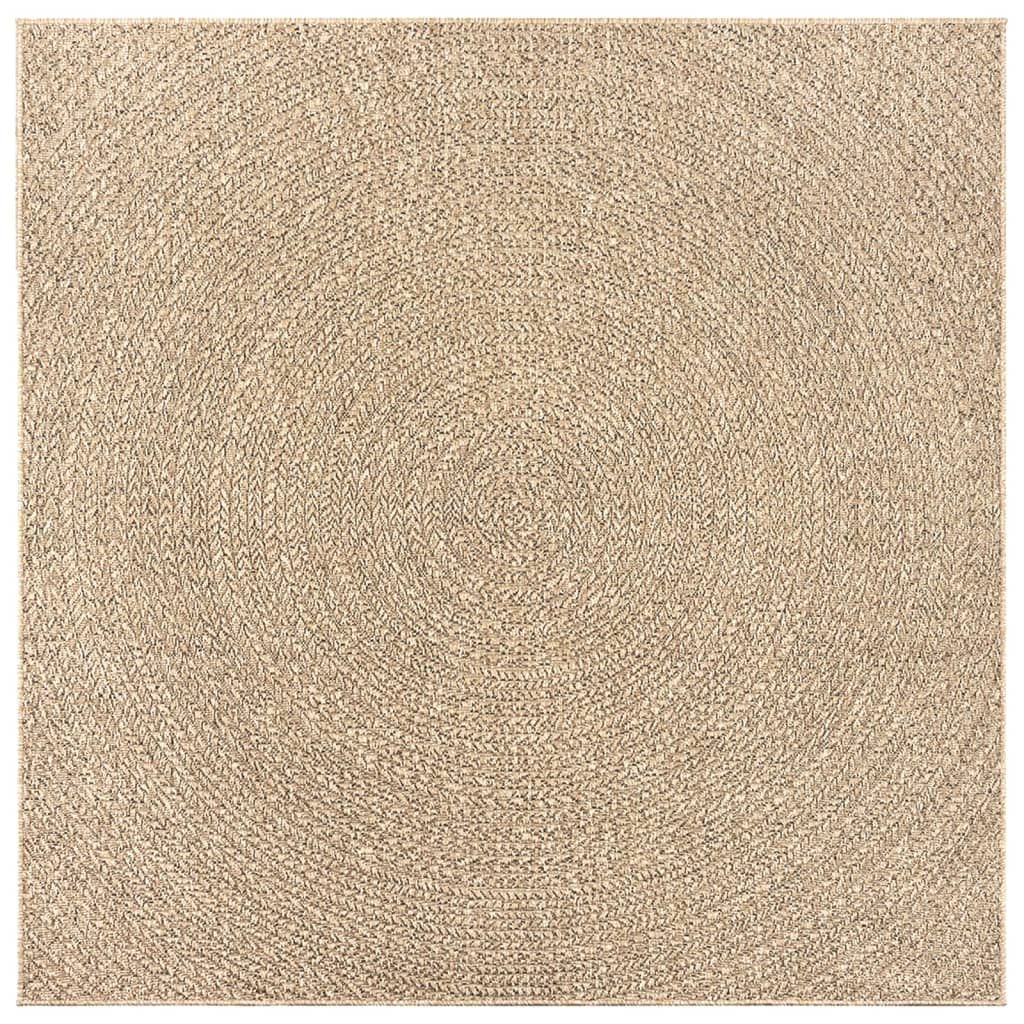 gulvtæppe ZIZUR 120x120 cm jute-look indendørs og udendørs