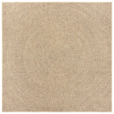 gulvtæppe ZIZUR 120x120 cm jute-look indendørs og udendørs