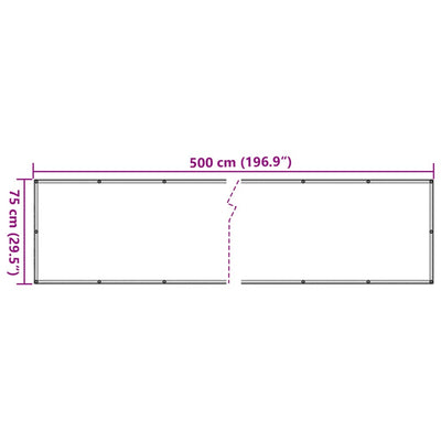 altanafskærmning 500x75 cm PVC grå