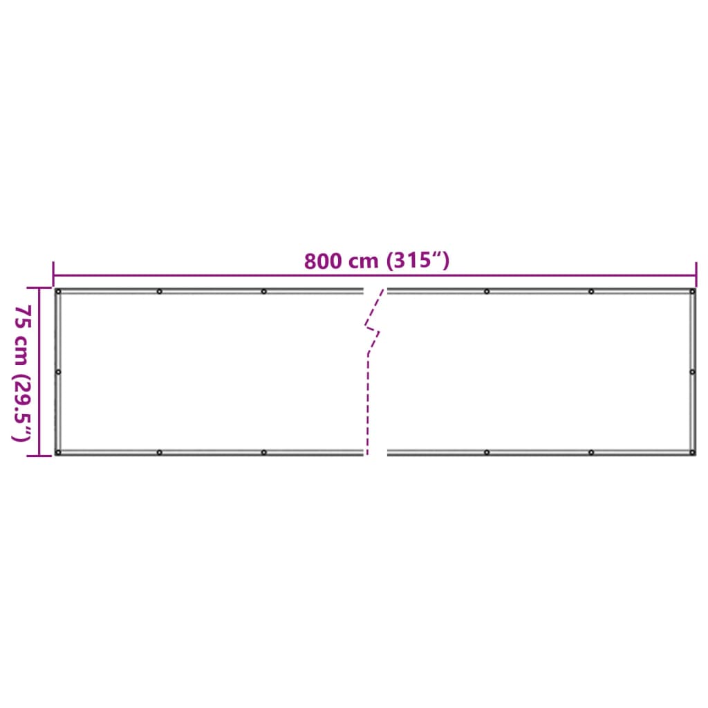 altanafskærmning 800x75 cm PVC grå