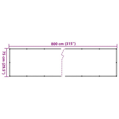 altanafskærmning 800x75 cm PVC grå