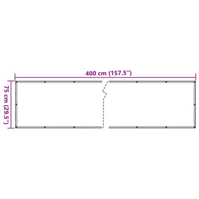 altanafskærmning 400x75 cm PVC cremefarvet