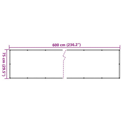 altanafskærmning 600x75 cm PVC cremefarvet