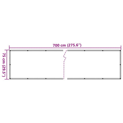 altanafskærmning 700x75 cm PVC cremefarvet