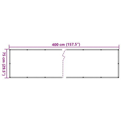 altanafskærmning 400x75 cm PVC stendesign grå