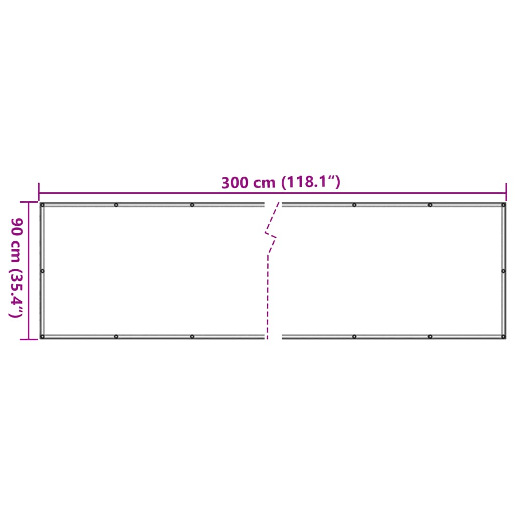 altanafskærmning 300x90 cm PVC grå