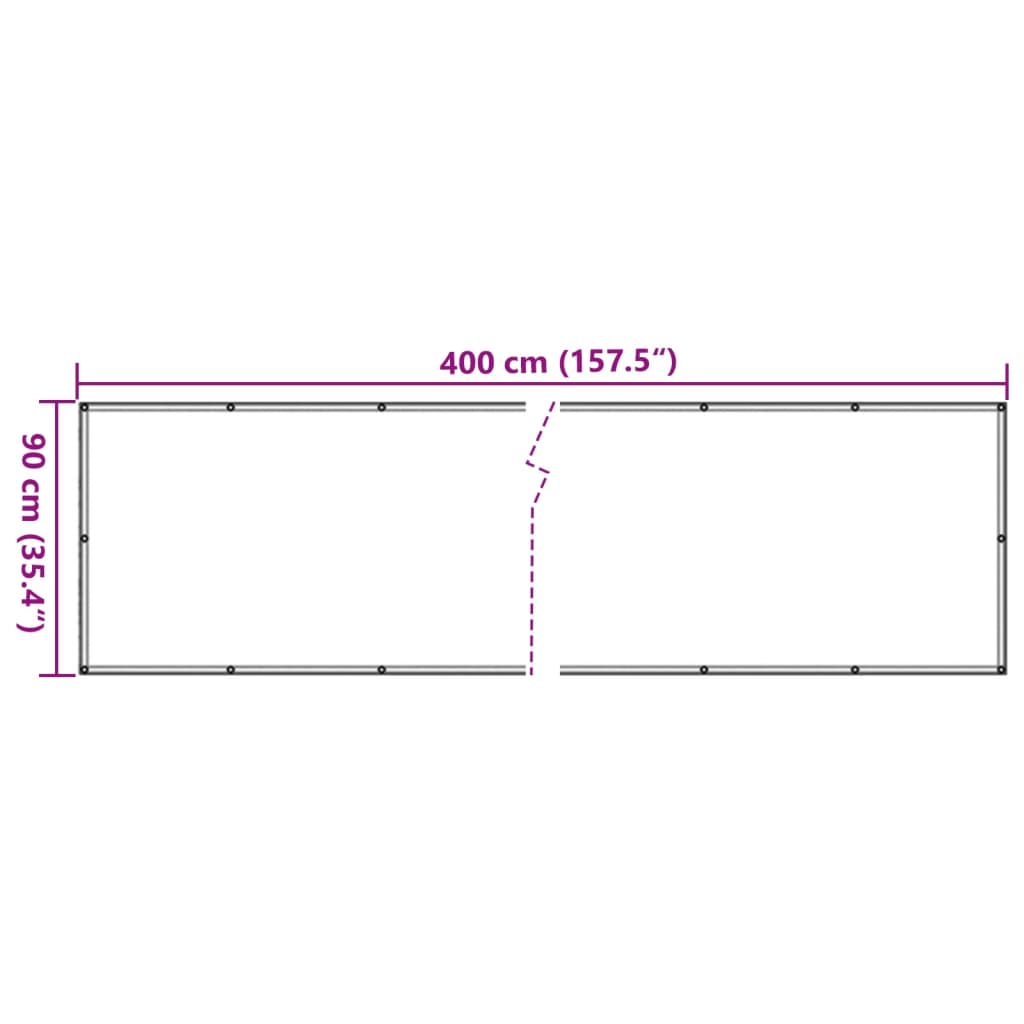 altanafskærmning 400x90 cm PVC grå