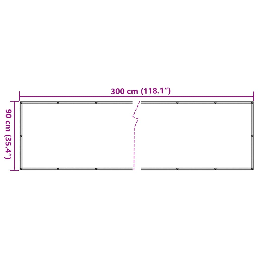 altanafskærmning 300x90 cm PVC plantedesign grøn