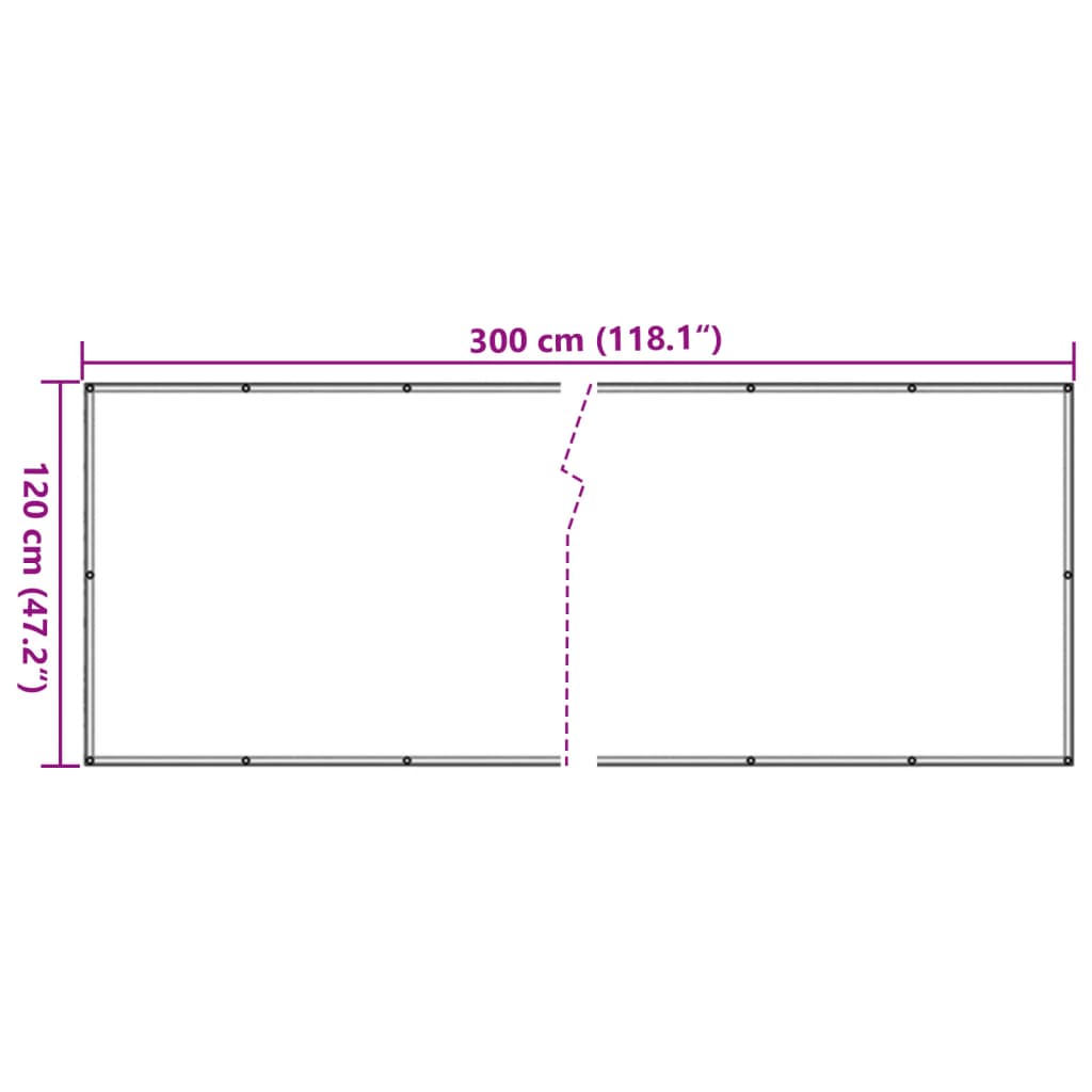 altanafskærmning 300x120 cm PVC antracitgrå