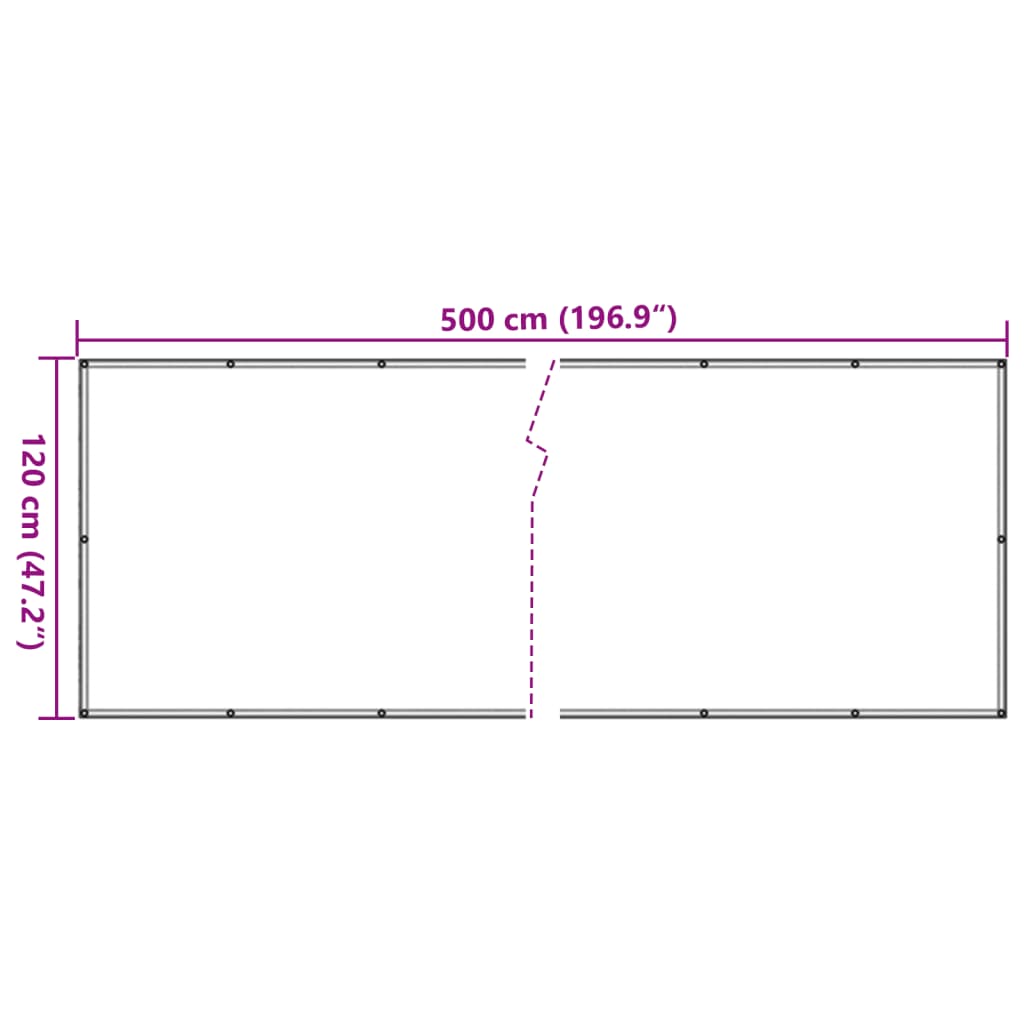 altanafskærmning 500x120 cm PVC cremefarvet