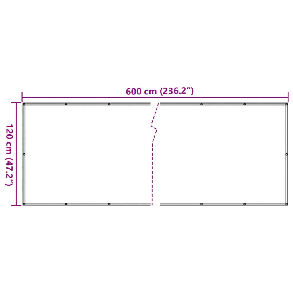 altanafskærmning 600x120 cm PVC cremefarvet