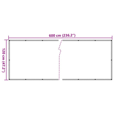 altanafskærmning 600x120 cm PVC hvid