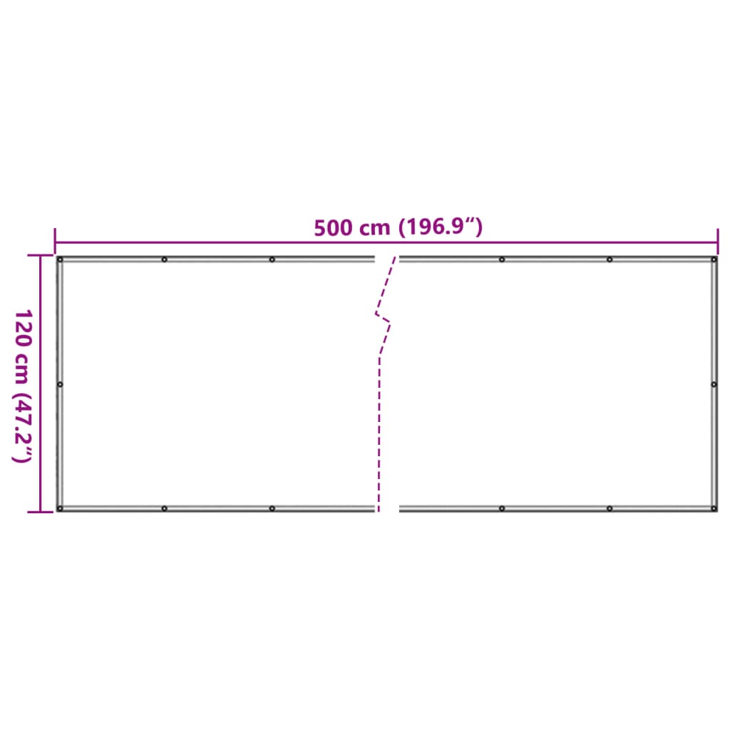 altanafskærmning 500x120 cm PVC stendesign grå