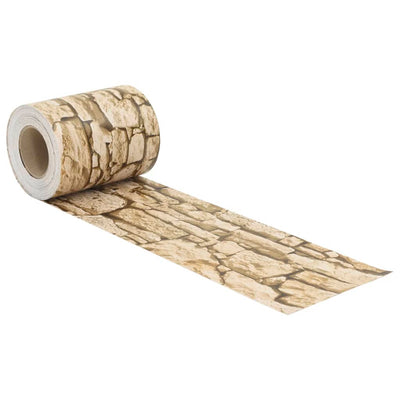 haveafskærmning 35x0,19 m PVC groft stendesign beige