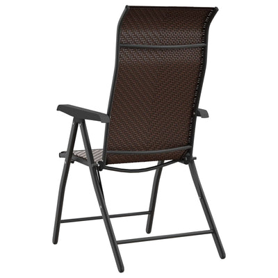 havestole 2 stk. foldbar polyrattan brun