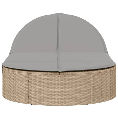 solseng med hynder polyrattan beige