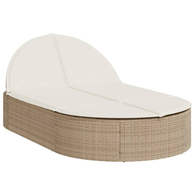 solseng med hynder polyrattan beige